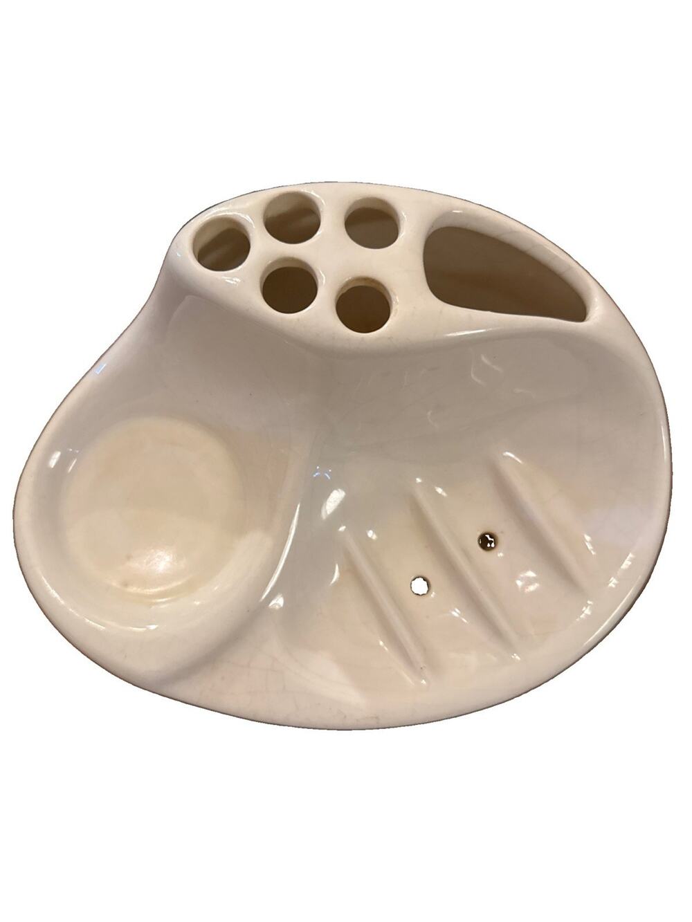 Vintage Ceramic Bathroom Sink Caddy toothbrush holder, Cup Holder, soap dish